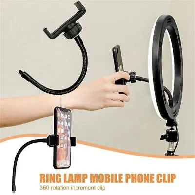 Hose Phone Clip Live Broadcast Clamp Holder Ring Light Phone Stand For Vlog • £3.94