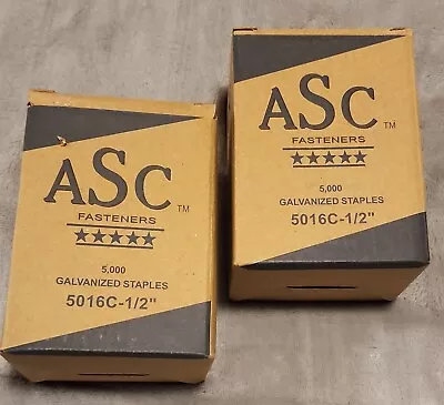 ASC- 10000 Count 20 Gauge Galvanized 1/2  Crown X 1/2  Staples 5016C Style  • $18.99