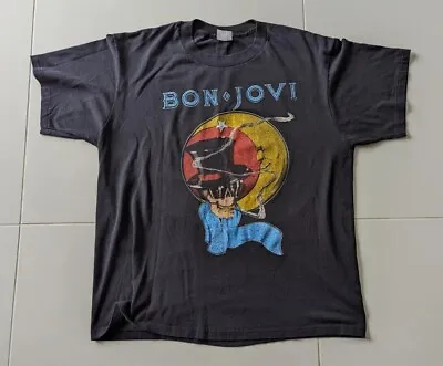 BON JOVI Vintage Official Slippery When Wet 1986 USA Tour T Shit XL Van Halen  • £49.99