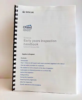 Ofsted Early Years Inspection Handbook Updated 19th January 2024 • £11.95