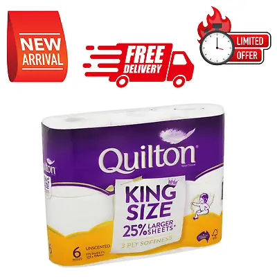 $16.95 • Buy New 2 X 6pk Quilton King Size Unscented Toilet Paper Rolls