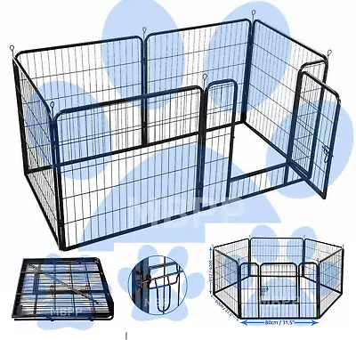 £59.95 • Buy Heavy Duty 6pc Dog Puppy Whelping Cage/pen Rabbit Guinea Pig Run Outside Playpen
