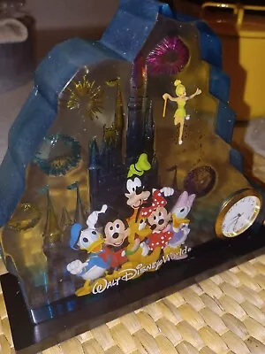 Florida Disney World Magic Kingdom Lucite Acrylic Unique Table Top Desk Clock • $41.99