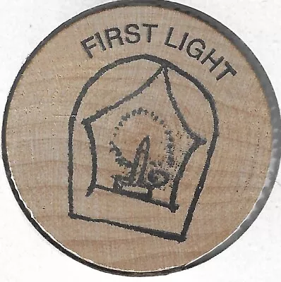 FIRST LIGHT Penn-Ohio Wooden Money Collectors Kinsman Ohio Wooden Nickel • $8.95