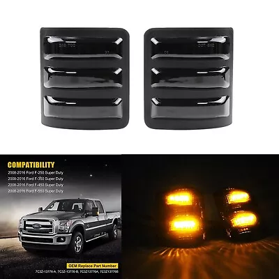 2x Black Lens Side Mirror Amber LED Signal Lights For Ford F250 F350 Super Duty • $24.99