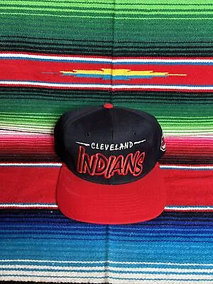 Vintage Starter Cleveland Indians Bubble Script Wool Blend Starter Snapback Hat • $82.50