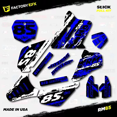 White & Blue Slick Racing Graphics Kit Fits Suzuki RM85 01-21 Plates RM 85 Decal • $79.99