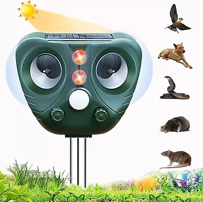 Solar Ultrasonic Garden Deterrent Animal Repeller Bird Cat Pest Fox Squirrels • £24.99