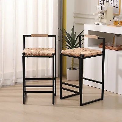 Set Of 2 Bar Stools Modern Counter Height Bar Stool Kitchen Dining Chairs US • $106.99