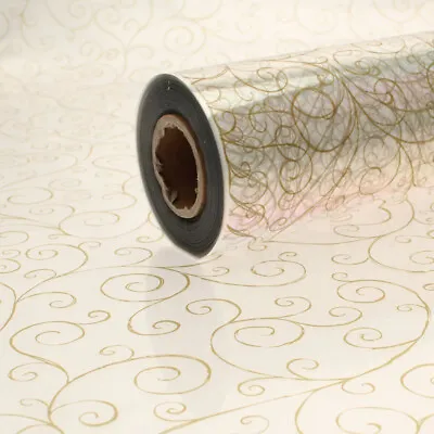 Gold Swirl Cellophane Hamper Wrapping & Gift Wrapping  1m - 100 Meters 80cm Wide • £0.99