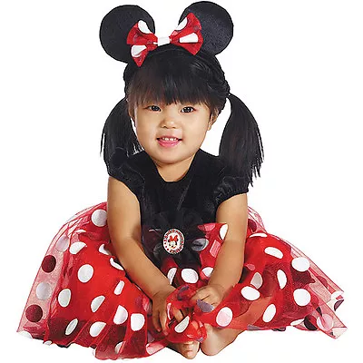 Girls Infant Baby 12-18 Months Disney MINNIE MOUSE Costume Red White Polka Dots • $12.49