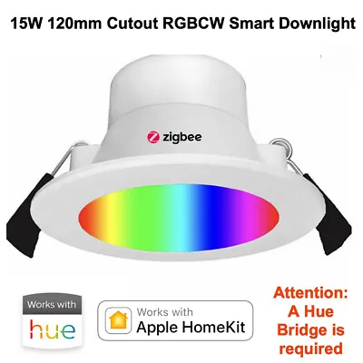 15W Smart ZigBee RGBW LED Downlight For Apple HomeKit Automation With Hue Bridge • $65