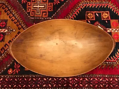 Antique  Primitive Decorative Handcarved 25” X 14” Oval Treenware Bowl 1800's • $395