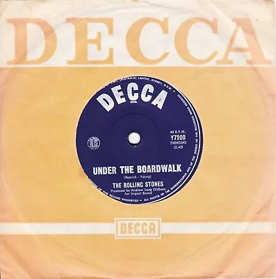 The Rolling Stones - Under The Boardwalk - 7  45 Vinyl Record - 1965 Australia • $19.99