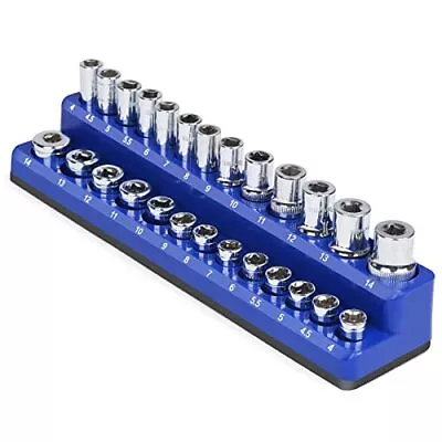 JMMRRR Magnetic Socket Holder Socket Organizer Metric Blue 1/4 Inch Drive Soc... • $7.52