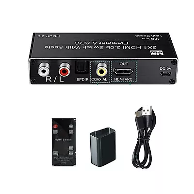 New 4K-HDMI Audio Extractor Splitter 2 In 1 Out HDMI ARC Audio Switcher Selector • $37.94