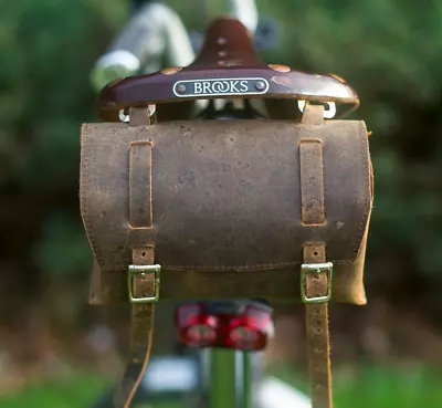 Bike Tool Bag Genuine Leather VINTAGE Retro Bicycle In VINTAGE BROWN • $32.87