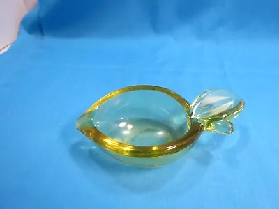 Vintage Small Murano Style Art Glass Yellow Fish Candy Dish 6  Across • $6.99