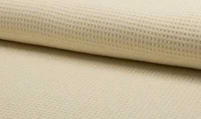 100% Cotton WAFFLE Honeycomb Pique Fabric Material - ECRU • £1.99