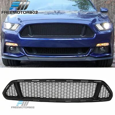 Fits 2015-2017 Ford Mustang GT V6 V8 Front Bumper Upper Mesh Grille Grill Black • $119.68