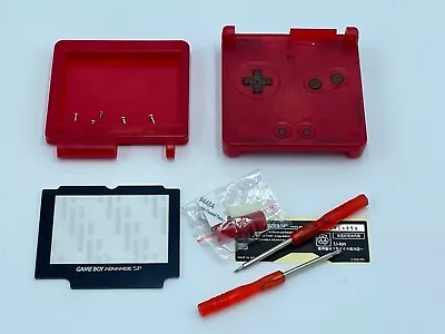 GameBoy Advance SP Housing Shell Screen Free Tools Nintendo SP - Clear Red • £12.95