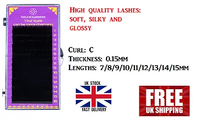 High Quality Curl Mink Eyelash Extensionindividual Eyelashes - 0.15mm + C • £5.99