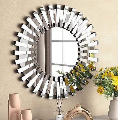 Round Wall Mirror 32 Inch Large Mirrors Glass Wall Art Sunburst Wall Mirrors • $199.97