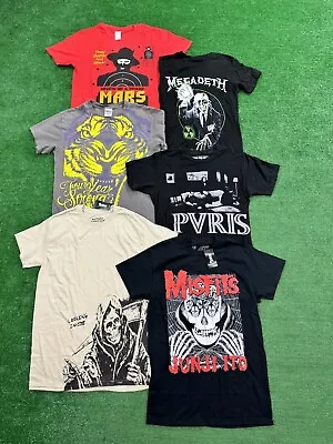 Lot Of 6 Rock N Roll Band Concert Tour T-Shirt Tees Men's Size Small Metal Music • $22.50