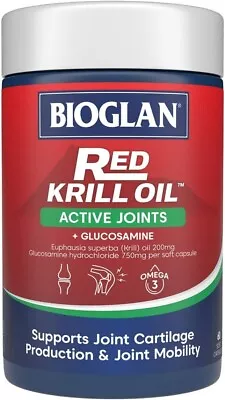 Red Krill Oil Active Joints Capsules Joint Pain Relief Arthritis Capsule 60 Cap • $38