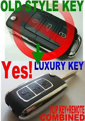 $39.99 • Buy New Bently Style Flip Key Remote For Vw Transponder Keyless Entry Fob Chip 753t