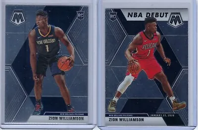 A 2-CARD LOT OF - 2019-20 Mosaic #209 & 269 ZION WILLIAMSON - ROOKIE CARDS!!! • $5.75