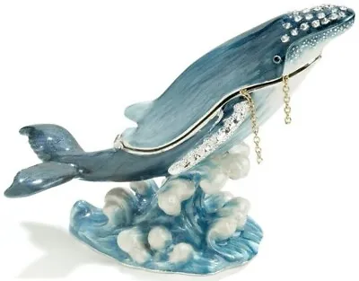 LAST ONE Kubla Crafts Humpback Whale Hinged Trinket Box Figurine FREESHIP • $53.99