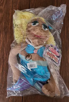 Melissa Doug Hand Puppet Mermaid Plush Blonde Yarn Hair Blue Eyes With Stick • $29.99