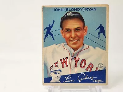 $19.99 • Buy 1934 Goudey #32 John Blondy Ryan New York Giants