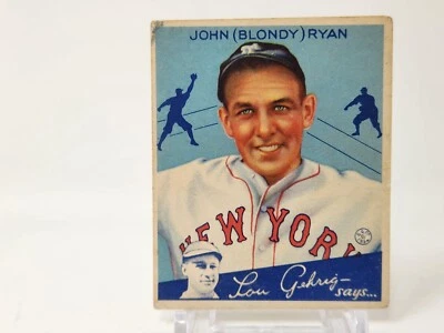 $19.99 • Buy 1934 Goudey #32 John Blondy Ryan New York Giants