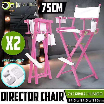 2X Tall Director Chair Artist Professional Makeup Artist Movie Wooden Folding • $209.90