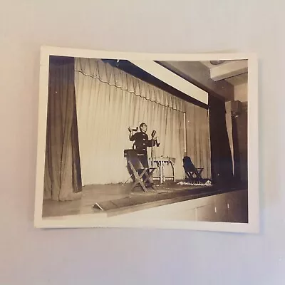 Vintage 1940's B&W Photograph Chinese Magician Onstage Mid-Trick W/Microphone • $7.99