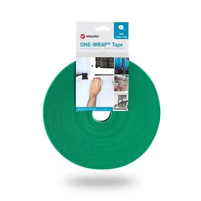 VELCRO® Brand ONE-WRAP® 10mm Green Cable Tie Tape Double Sided Hook / Loop Tape • £24.99