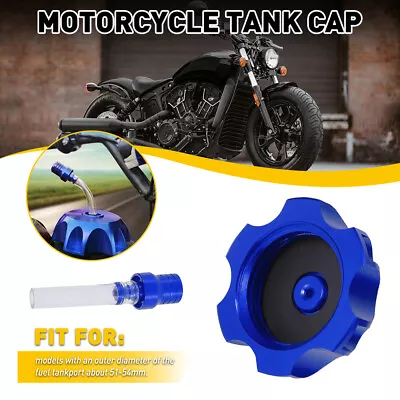 Durble Blue Fuel Cap Gas Tank Cap With Vent Hose Valve Breather For Motorcycle • $12.99