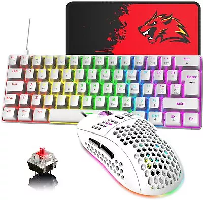 60% Mini Wired Mechanical RGB Backlit Gaming Keyboard And Lightweight Mouse Set • $45.99