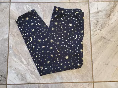 NEW No Boundaries Moon Star Galaxy Foil Leggings Juniors Women Black Gold 3xl 21 • $9.99