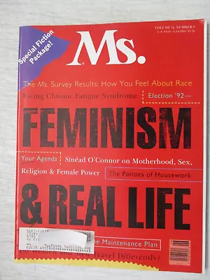 Ms. Magazine May June 1992 Women's Feminism & Real Life Sinead O'connor • $26.95