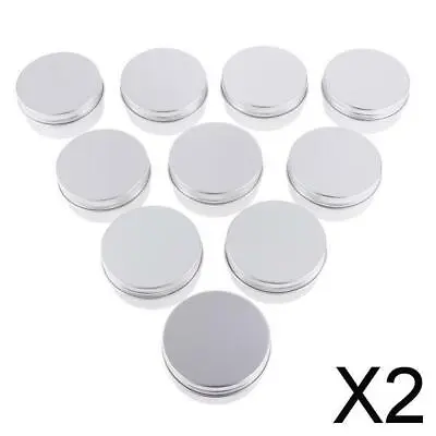 2X 10Pcs Tin Jars Cosmetic Sample Empty Container Pot Screw Lid For Powder 50ml • £13.72