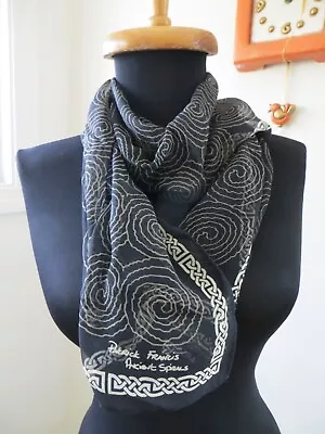 Patrick Francis Ireland Ancient Spirals Celtic Semi Sheer Silk Rectangle Scarf • $19.80