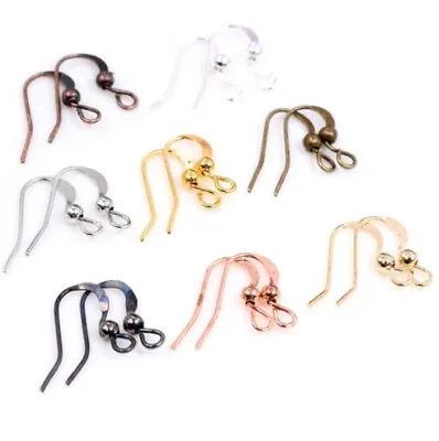 Earring Hooks Blanks Clasps Wire Jewellery Makings Findings Plated Fittings Flat • £1.25