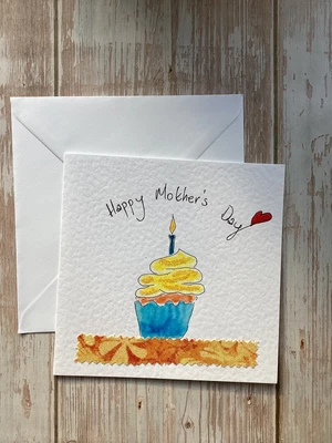 £3.50 • Buy Hand Painted Mother’s Day Card, Handmade Mother’s Day Card, Watercolour  Card