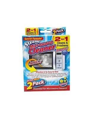 Microwave Steam Cleaner 2 Sachets Twin 2 In 1 Cleans And Freshens • £3