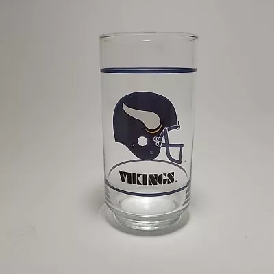 Vintage Minnesota Vikings Nfl  Mobil Oil Glass  Promo Giveaway 1980 • $7.50