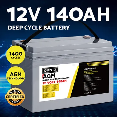 Giantz AGM Deep Cycle Battery 12V 140Ah Marine Sealed Power Portable Box Solar • $234.95