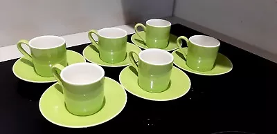 W M Bartleet & Sons Demitasse Set Of 6 Coffee/Espresso Cups Gorgeous Green • £8.99